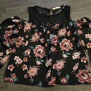 Floral Cold Shoulder Blouse